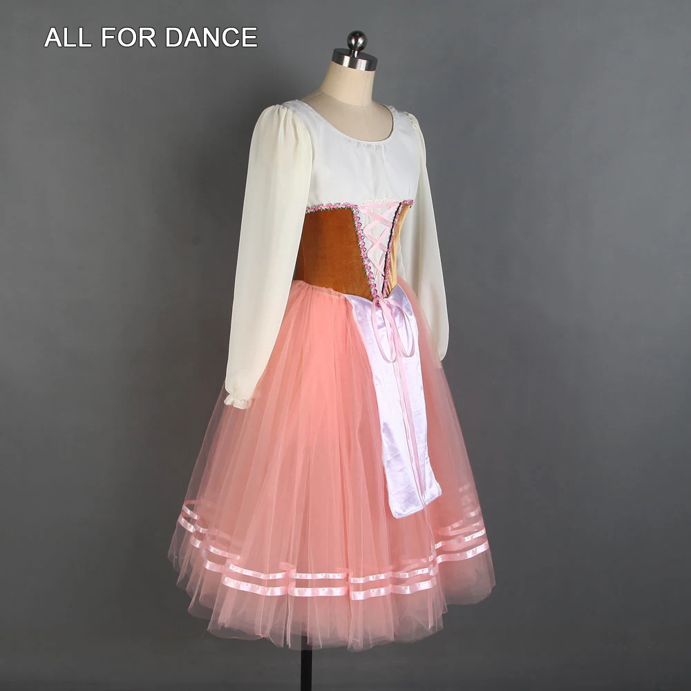20502 Long Chiffon Sleeve Romantic Ballet Tutu Girl/Women Stage Performance Dance Costume Ballet Tutu Dancewear Costume
