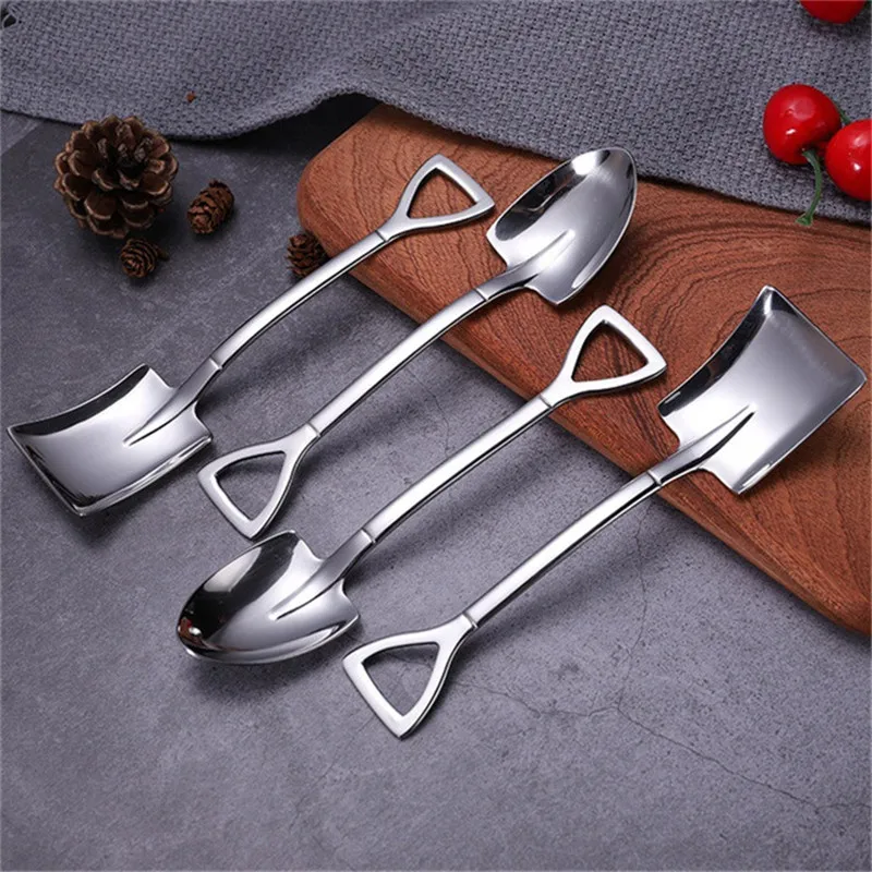 2020 new vacuum plating stainless steel ice cream coffee spoon dessert teaspoon fruit salad spatula kitchen hot drink tableware