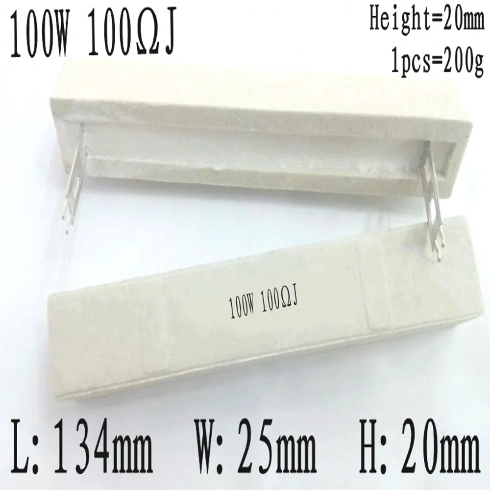 2PCS 100W Keramik Zement Widerstand 0,1R 0,5R 1R 1,5R 2R 2,5R 3R 3,3R 4R 5R 6R 8R 10R 15R 20R 25R 50R 100R 150R 200R 300R 500R 1K – Detail 4