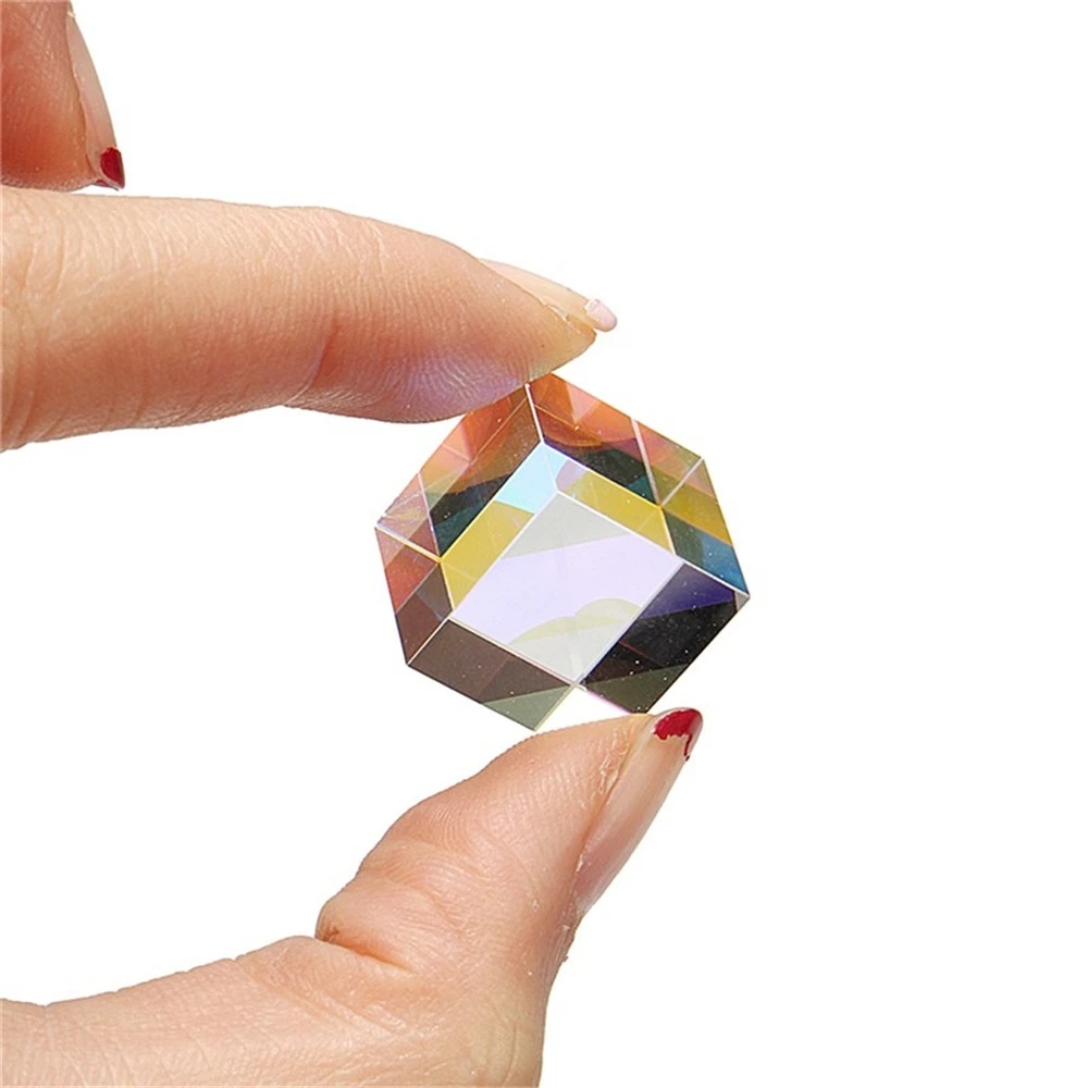 Optical Glass Square Prism 5mm Cubic Science Cube Optical Prisma Photography with Hexahedral Prism Home Decoration Prism Glass