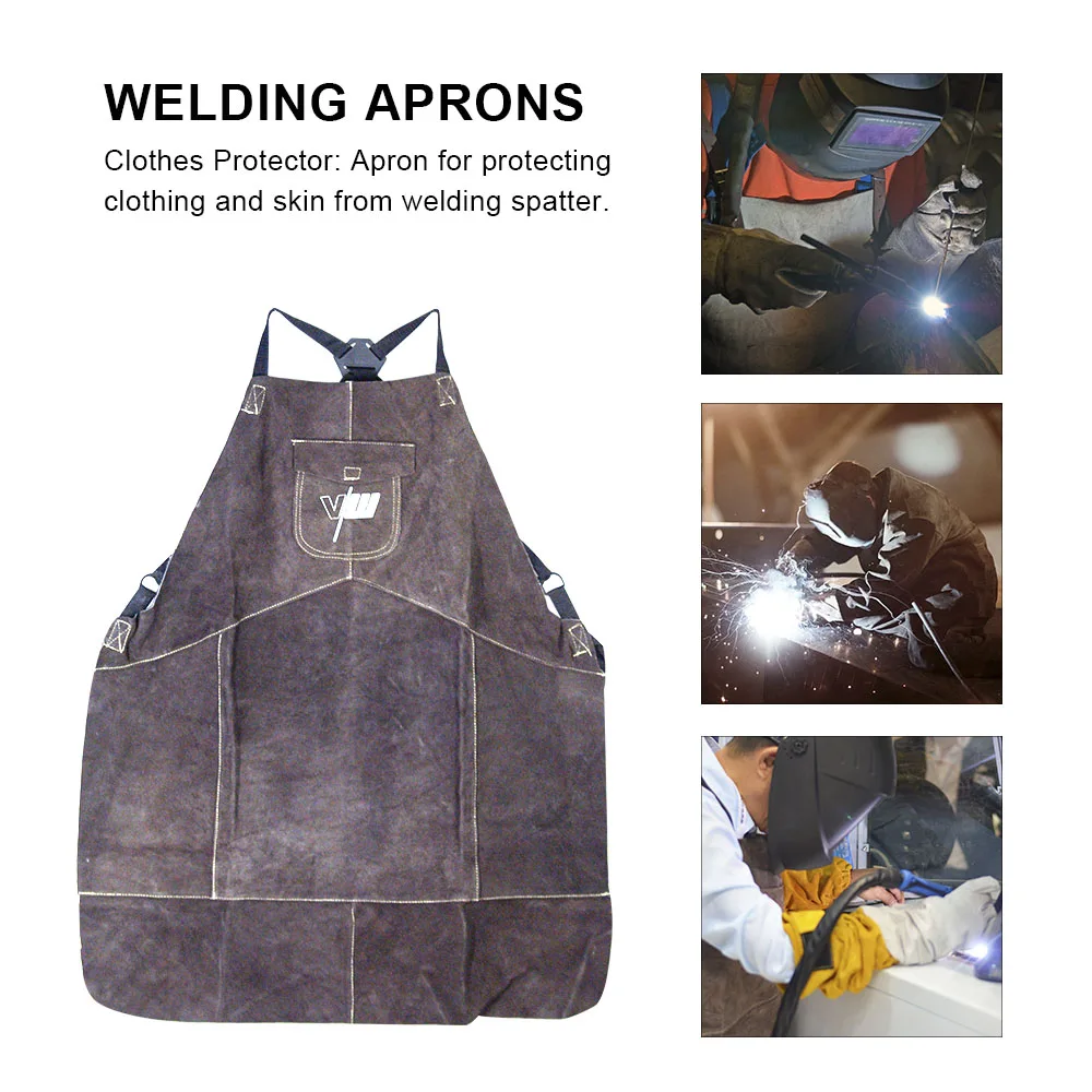 Designer Cowhide Welding Weldersผ้ากันเปื้อนทำงานWorkwearความปลอดภัยGlaziersเสื้อผ้าความปลอดภัย