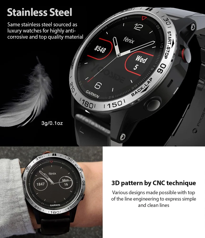 Dla Garmin Fenix 6 6X Smart Watch Ring Bezel Styling Frame Fenix 5 Plus Case Cover Protector Metal Ring Anti Scratch Protection