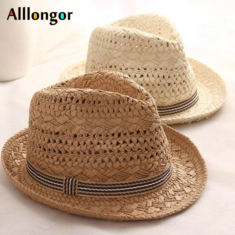 Summer Women Sunhat Panama Straw Jazz Hat Men 2024 Cowboy Hats Solid Unisex Beach Caps Sun Hats sombrero mujer chapeu fedora Hat