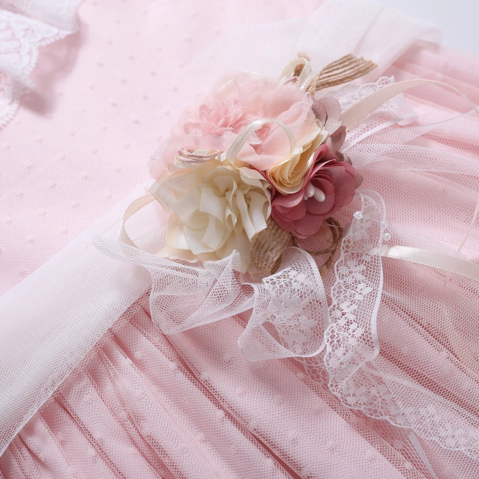 Pettigirl Spring Summer Children First Communion Lace Party Princess Dresses for Kids Girls Birthday Age 234568 10 12Y