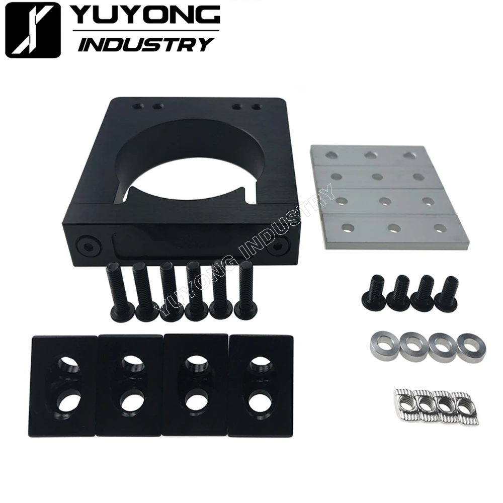 Precieze Aluminium Klem Spindel Mount Beugel Set Diameter 52Mm 65Mm 71Mm 80Mm Voor Cnc Router Graveren Freeslasermachine