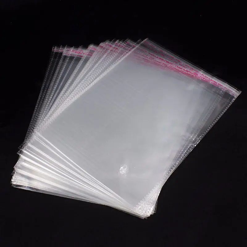 

100pc/pack New OPP Stickers Self-Adhesive Transparent Plastic Bags Jewelry Packaging Bags Cloth Package Bag Gift Bags ZQ036