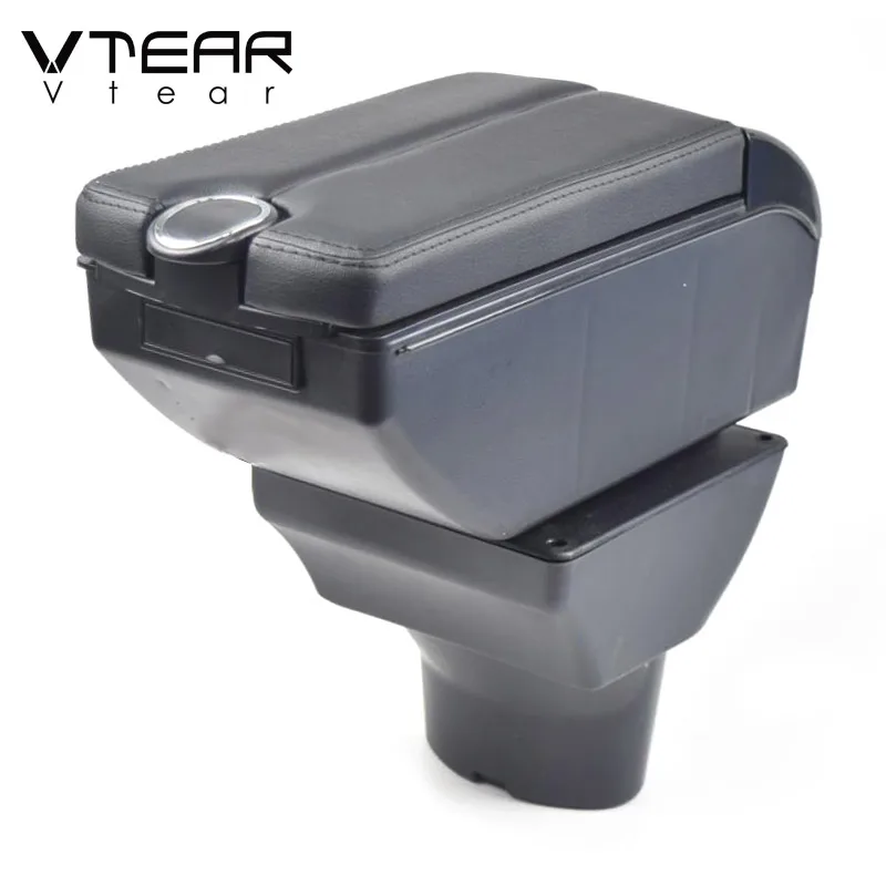 

Vtear for Hyundai i20 car armrest leather arm rest usb storage box ABS center console accessories interior parts automobile 2011