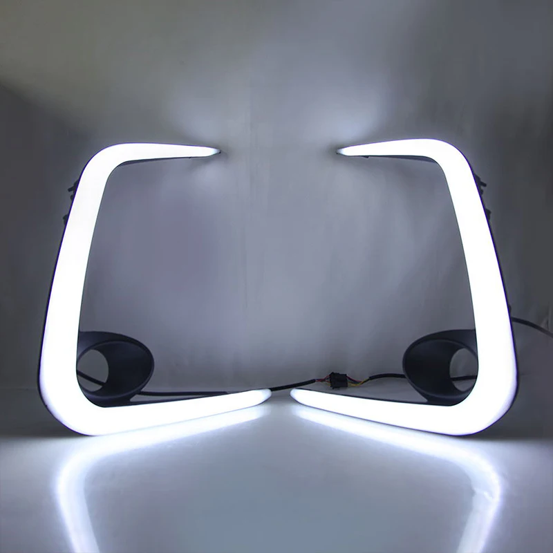 LED Daytime Running Lights for Toyota Corolla 2019 2020 DRL Front Bumper Fog Lamp Cover with Yellow Turn Signal style relay