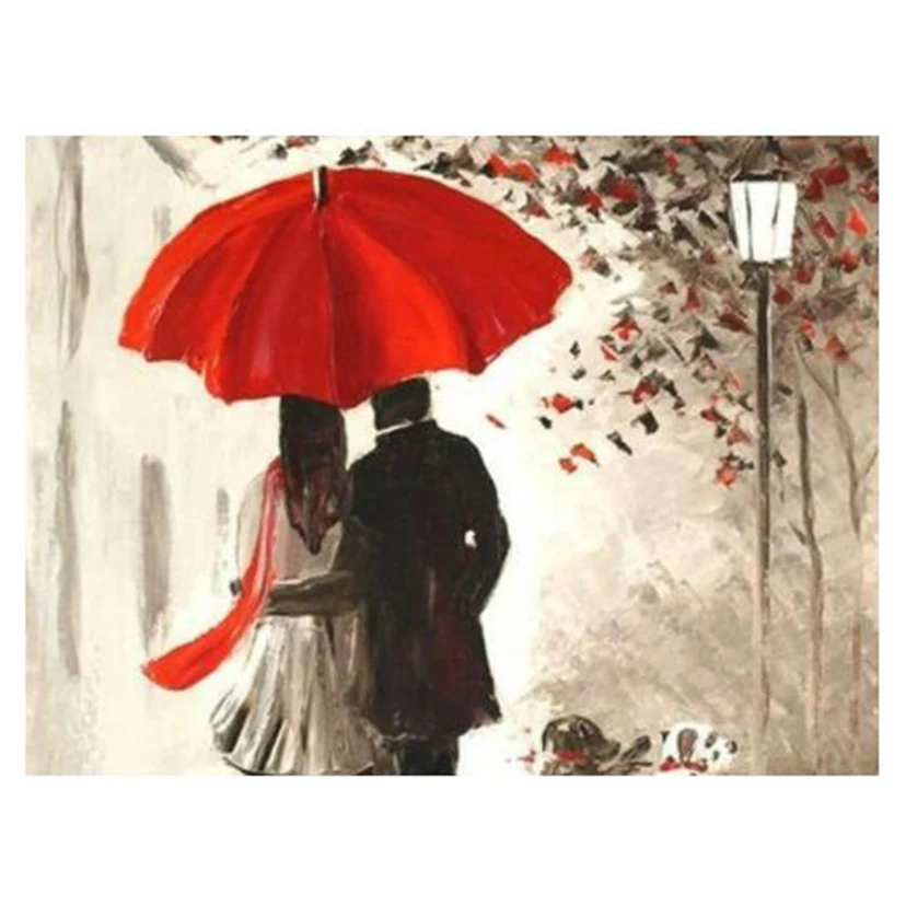 

5D DIY Diamond Painting Red Umbrella Love Full Round Picture Diamond Embroidery Mosaic Cross Stitch Christmas Decoration DW012