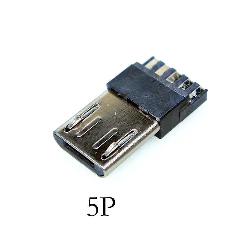 Conector Micro USB 4p/5p, 100 unids/lote, conector macho