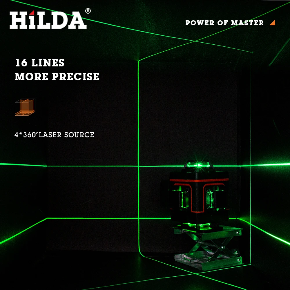 HILDA 4D Laser Level cross line Green laser level self-leveling multipurpose level laser horizon vertical  measure