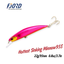 FJORD 95mm 22g Professional Quality Hard Fishing Lures Saltwater Sea Minnow Crank Hot Model Artificial Bait Fishing Tackle