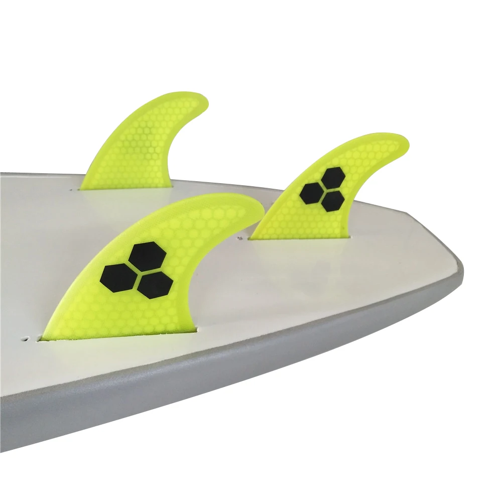 Single Tabs M/L Yellow color fins Tri set Fins Honeycomb Fin M/L Size Surfboard Fin Quilhas surfing Single Tabs  fins