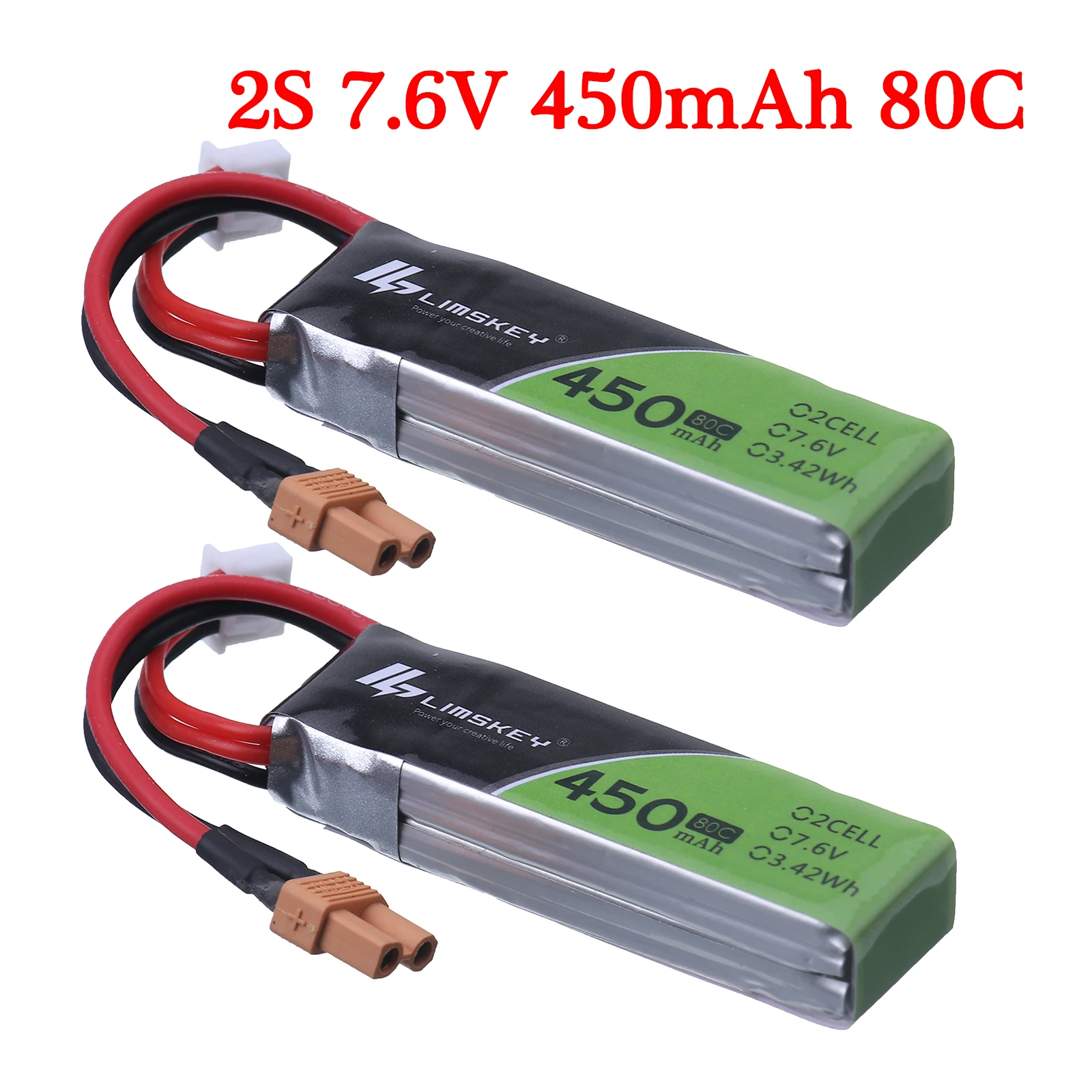 2021 NEW 7.6V 2S 450Mah 80C/160C HV Lipo Battery XT30 Plug for iFlight CineBee Happymodel Crux3 BetaFPV FPV Racing Drone