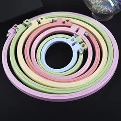 Sewing Tool Round Bamboo Plastic Embroidery Hoops Frame Set Plastic Embroidery Hoop Ring For DIY Cross Stitch Needle Craft Tool