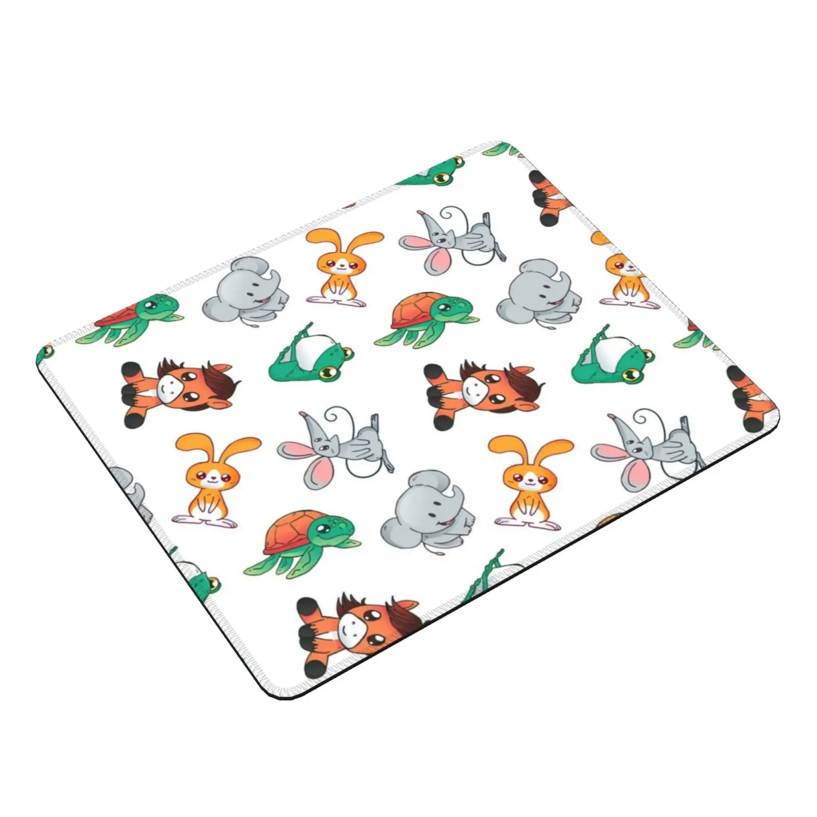 Cute Animals Cartoon Pattern Mouse Pad DIY Print Cartoony Frog Bunny Rabbit Elephant Mouse Donkey Sea