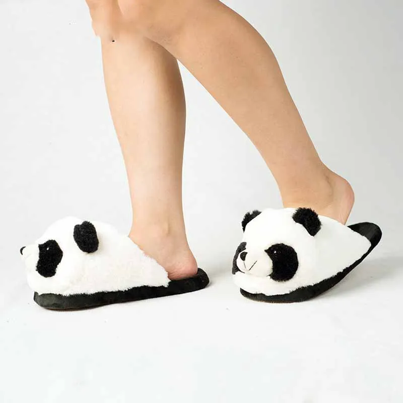 Special Panda Fur Slippers Unisex Cute Funny Shoes Men Women Winter Slippers Custom Slippers Home House Slippers Children Indoor