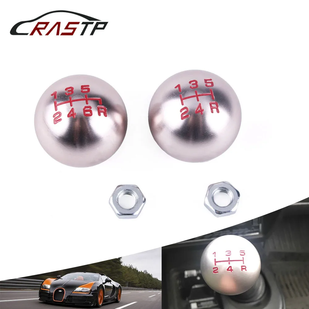 

RASTP-New 1Pcs Car Styling 5/6 Lever Speed Manual Round Gear Shift Knobs M10x1.5 Thread For Honda /Civic /Odyssey /Accord SFN052