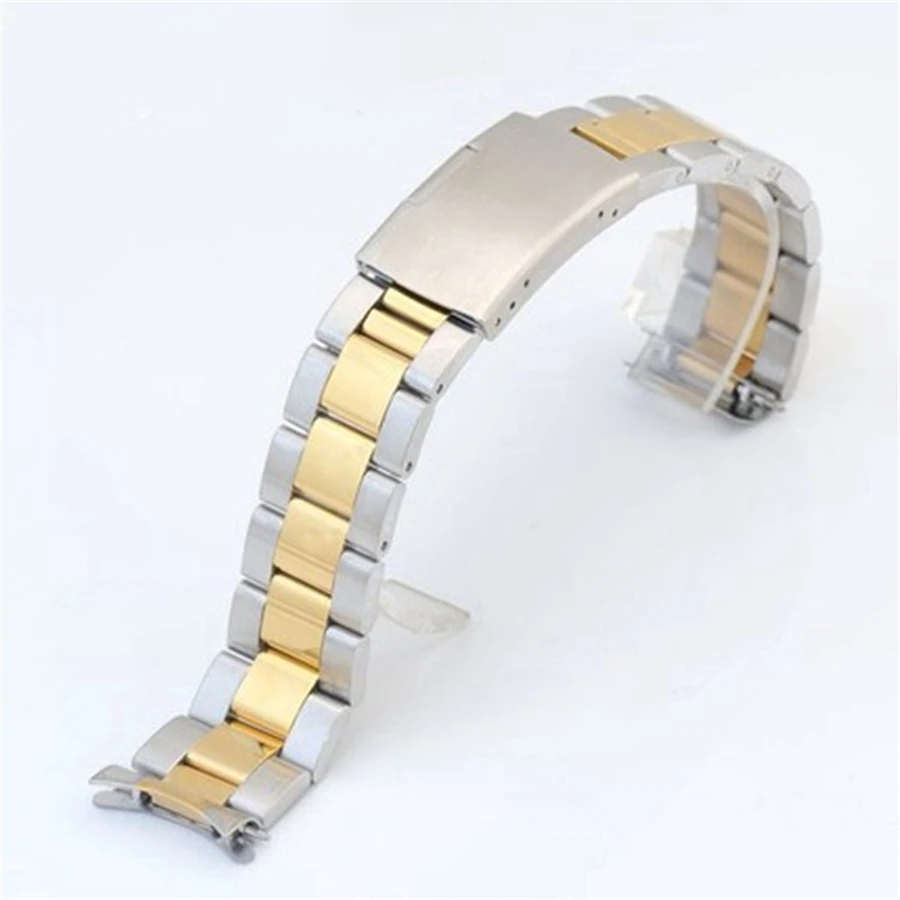 Curved End Stainless Steel Watch Band Strap 16mm 18mm 20mm 21mm 22mm 24mm 26mm For Casio Seiko Bracelet Universal Wristband Belt