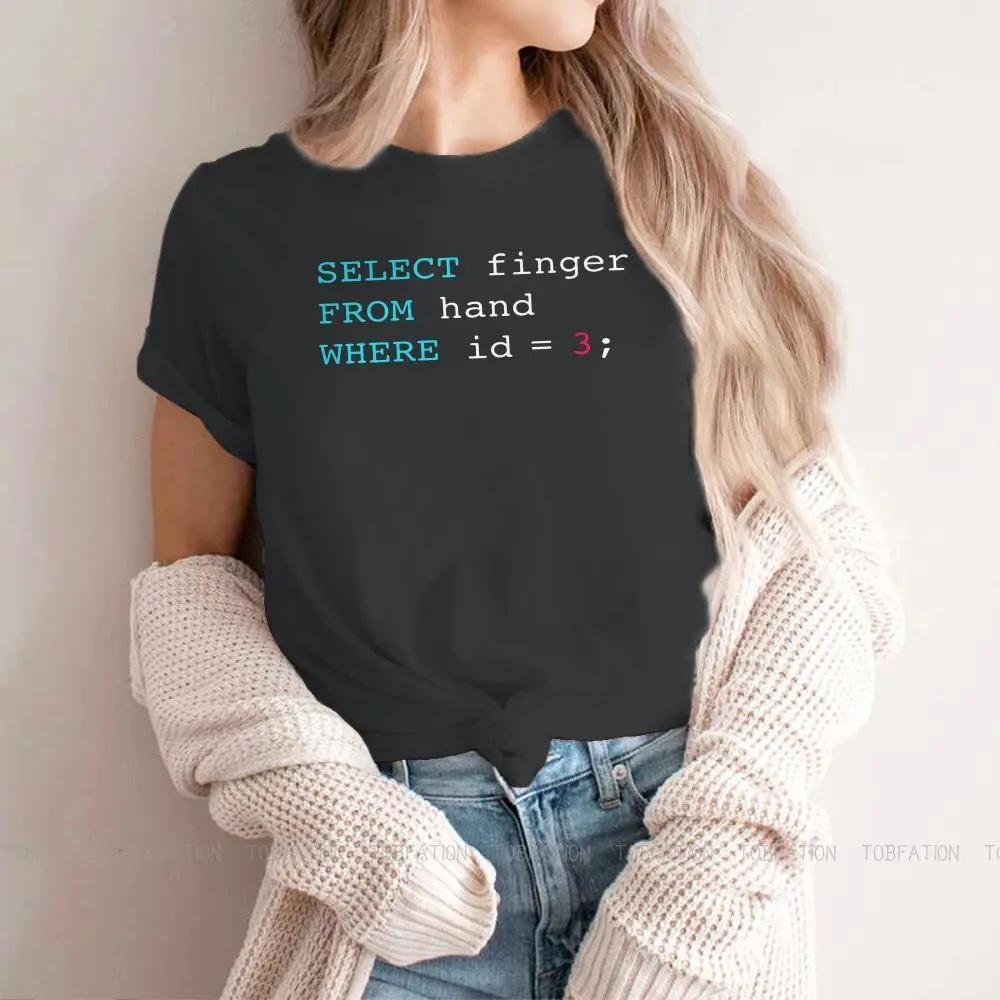 Middle Finger TShirt For Girls Software Developer IT Programmer Geek Tops Fashion Lady T Shirt Soft Print