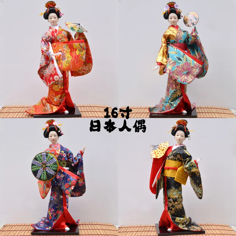 Japanese Beauty Woman Kimono Doll Folk 42CM Craft Geisha Puppet Home Hotel Decoration Ornament