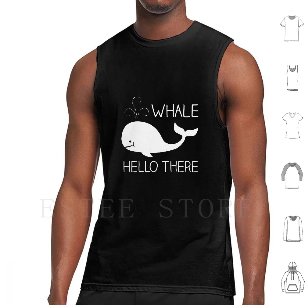Whale Hello There Save Whale Tank Tops Vest Sleeveless Funny Cute Whale Save Whale Orca Fish Ocean Blue