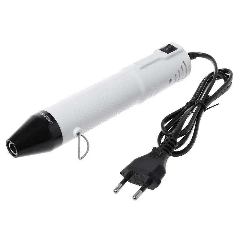 130W 220V Mini Heat Gun Shrink Hot Air Temperature Electric Power Nozzles Tool DIY Embossing EU Plug