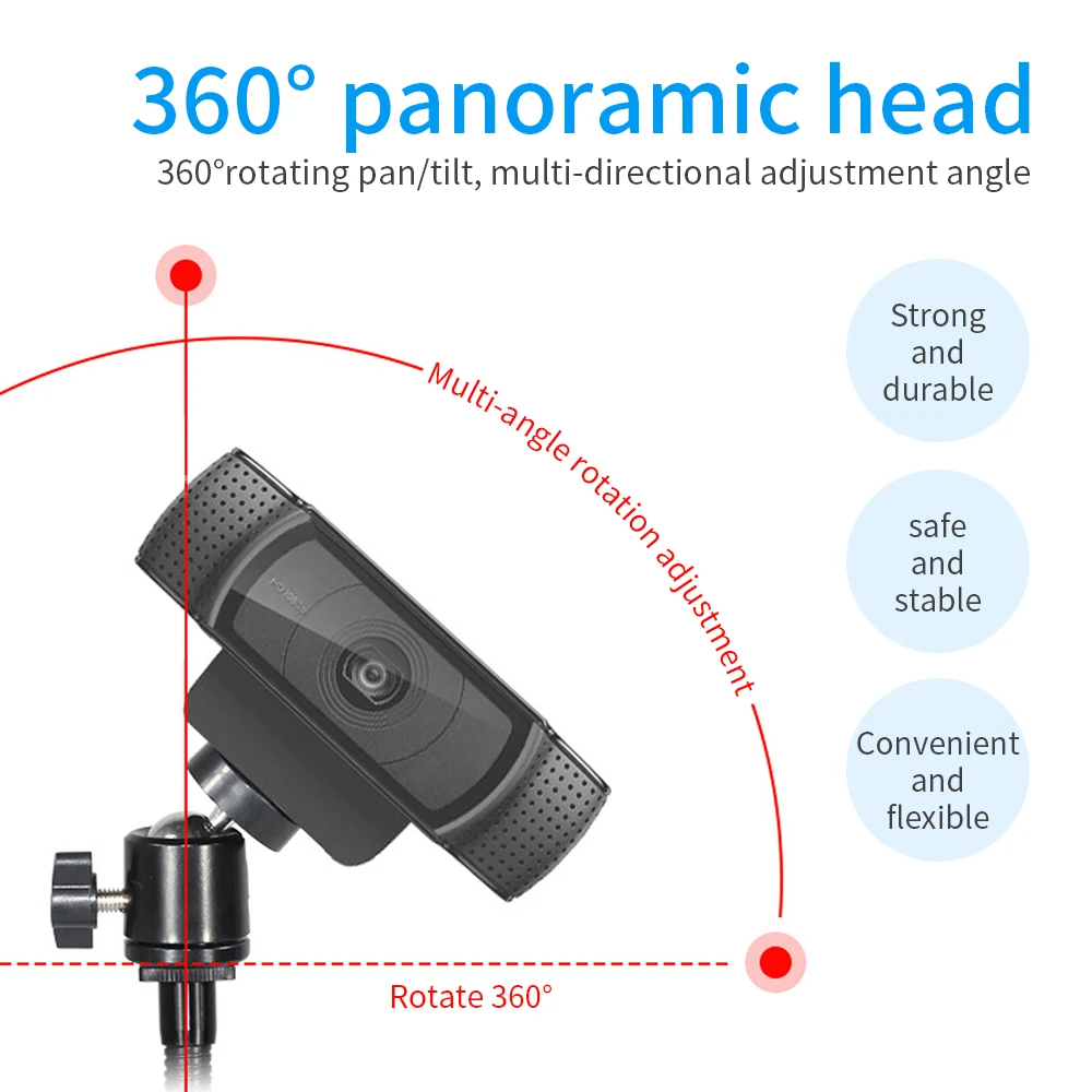 360 ° Linh Hoạt Webcam Để Bàn Chân Đế Chụp Hình Tripod 1/4 "Chủ Đề Web Camera Cổ Ngỗng Đứng Máy Tính Giá Đỡ Máy Ảnh Cho Logitech web Cam