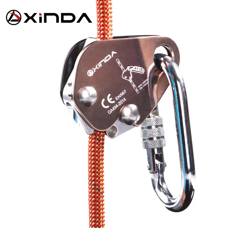 XINDA Professional Outdoor Rock climbing Mountaining Self-Locking Auto locking karabiners Anti Fall Protective Grasp Rope Gear