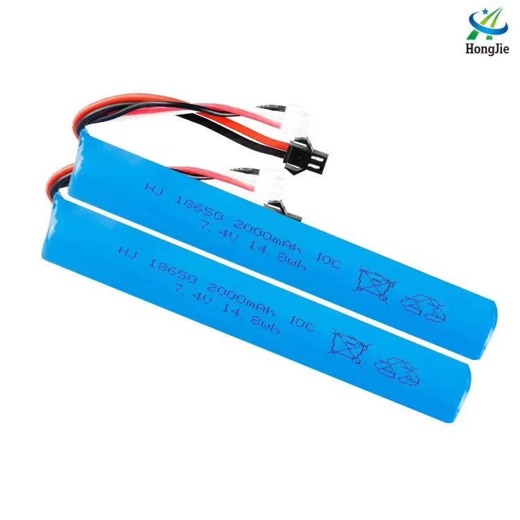 Kup więcej taniej fabrycznie pin 7.4 V 2000 mah bateria litowa pistolety na wodę dedykowany rdzeń bateria litowa spot 10 18650 c