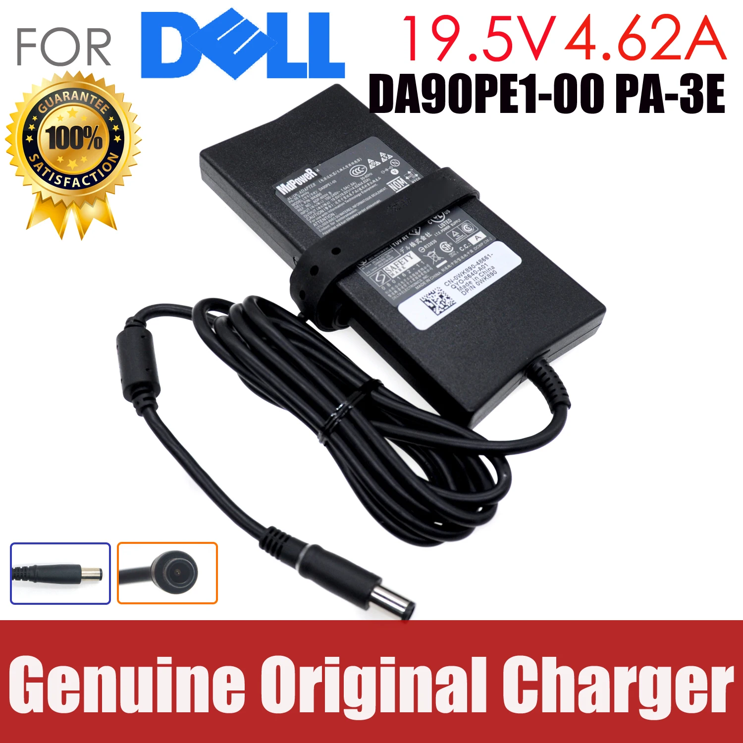 

Original 19.5V 4.62A 90W For DELL E6220 E6230 E6320 E6330 E6400 E6410 E6420 E6430 E6440 E6500 laptop supply AC adapter charger