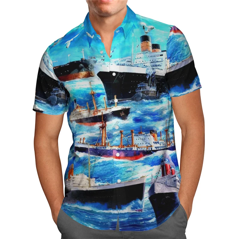 Camisa hawaiana de playa para hombre, camisa con estampado 3D de hora de Pizza, puesta de sol, hip hop, informal, Harajuku, verano, 02