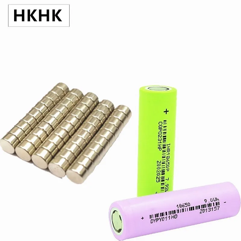 20pcs-200pcs D5 * 2 magnes do 18650 baterii z płaską głowicą
