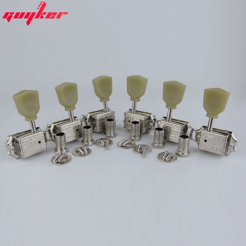 GUYKER Deluxe Vintage Keystone Vintage Style Guitar Machine Head Tuning Peg Tuners for lespaul Guitar Chrome/Nickel color