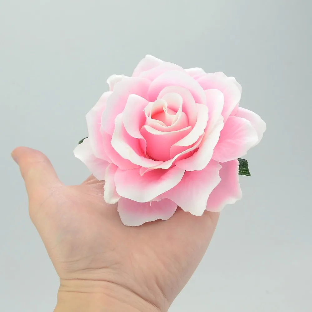 30pcs 9cm Large Artificial Rose Silk Flower Heads For Wedding Decoration DIY Wreath Gift Box Scrapbooking Craft Fake Flowers