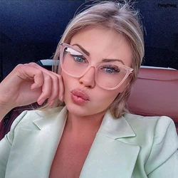 2024 Cat Eye Glasses Clear Frame Women Fashion Transparent Myopia Optical Glasses Frame Cat Eyeglasses Frames female Spectacle