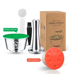 ICafilas  STAINLESS STEEL Refillable Reusable For  Dolce Gusto Coffee  Capsule Silicone Cover Dolci Coffee Machine Coffee Spoon