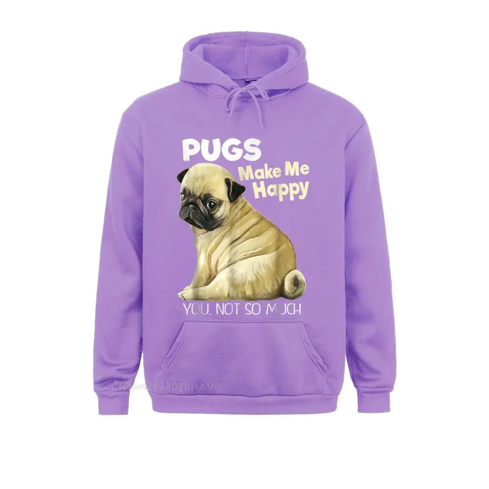 Pug Funny Hoodie Pugs Make Me Happy You Not So Much Men's Long Sleeve Hoodies Normal Autumn Sweatshirts Oversized Clothes