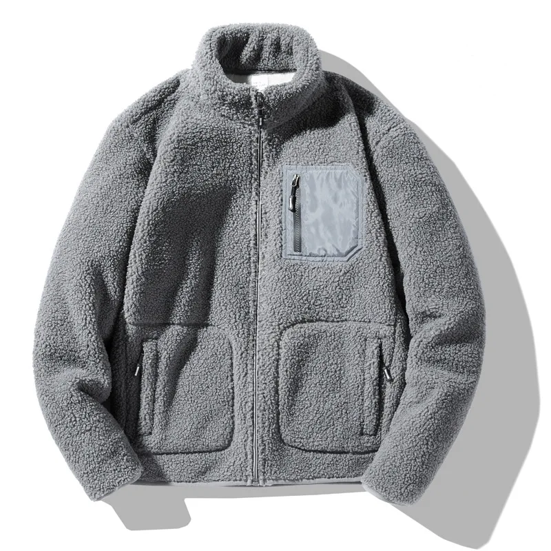 

New Design Men Outdoor Sports Plus Velvet Thickened Teddy Fleece Sweater Jacket Men Warm Sweater Plus Size High Quality