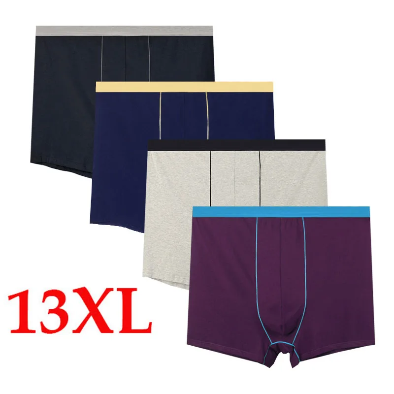 4Pcs 13XL plus size  Men Boxer Cotton Boxer Homme Boxer Shorts Mens Panties Men Underwer Panties Man Underwer Man Boxer comfort