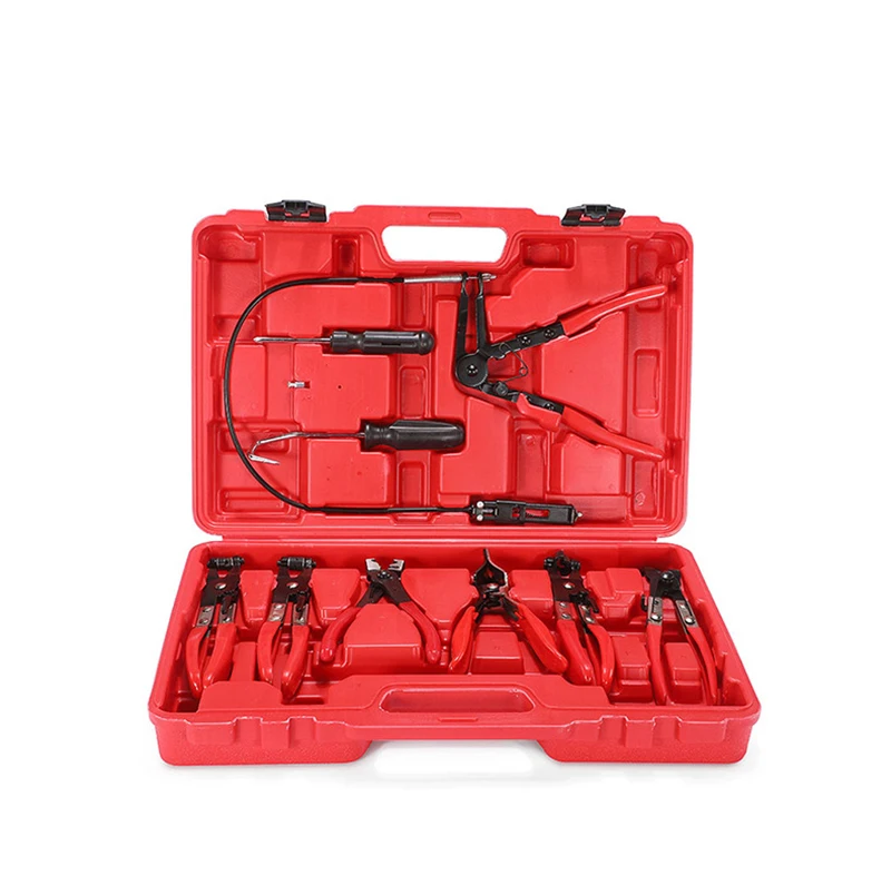 

9Pcs Hose Clamp Ring Plier Clip Set Flexible Cable Plier Swivel Jaw Tool Remover Auto Hand Tool Set SK1002