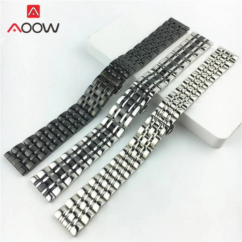 12mm 14mm 16mm 18mm 20mm 22 Solid Stainless Steel Strap Butterfly Buckle Men Women Metal Polished Replacement Band Watch for DW