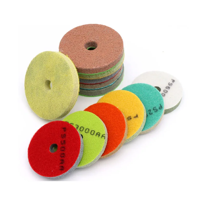 3 4 Sponge Sanding Disc/Sponge Diamond Polishing Pads  For Polishing Marble Granite Artificial Stone