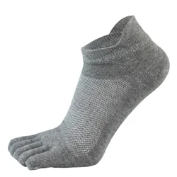 Calcetines tobilleros de algodón puro para hombre, medias suaves, elásticas, resistentes, transpirables, de malla, desodorante, sin dedos, para deporte