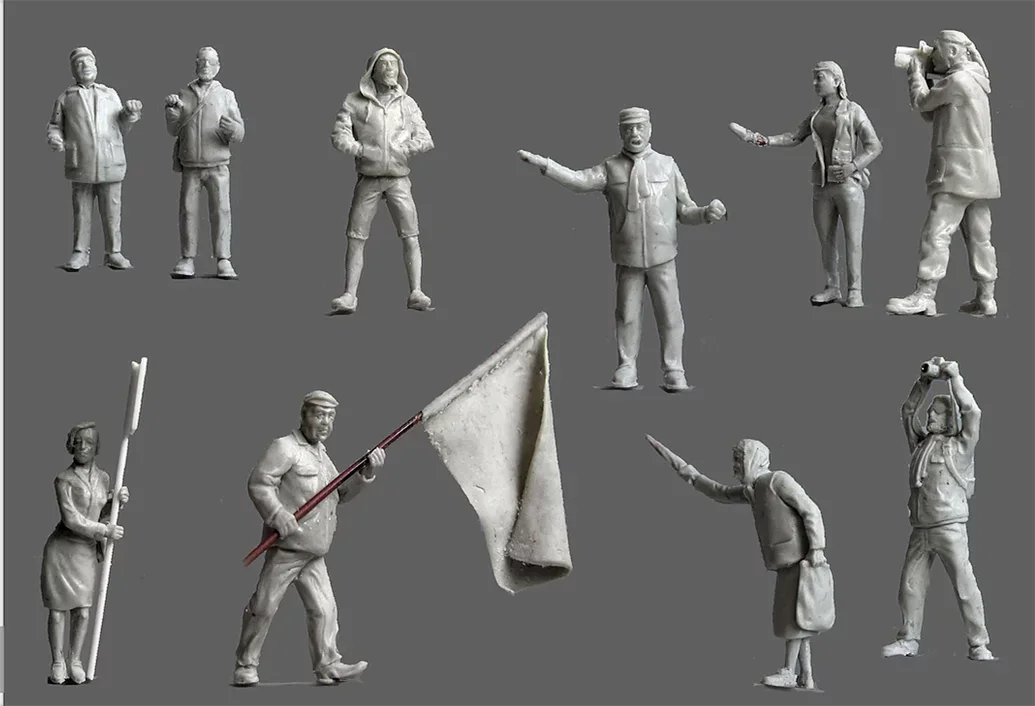 1/72 Scale Resin Model Figure GK,Joint protesters,Unassembled and unpainted