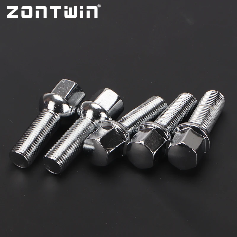 5Piece 28/35/40/45/50/55/60mm lengthen Steel Wheel Bolts M14 x 1.5 12x1.5mm WHEEL NUTS SEAT SUIT FOR VW Volkswagen