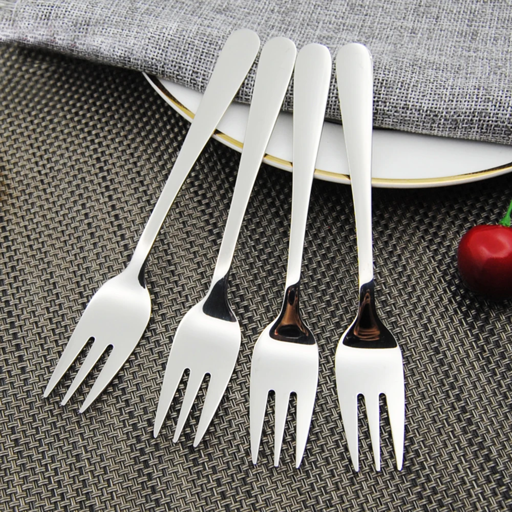 1pcs 14 x 2.2 cm Stainless Steel Fruit Fork Dessert Steak Knife And Fork Western Cutlery Dessert Fork