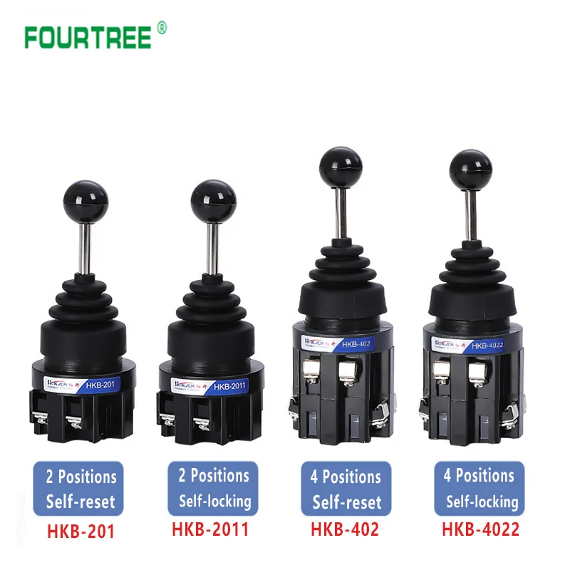 Joystick Switch Monolever Rocker Cross Master Switch 2-way 4-way Self-reset Self-locking 2NO 4NO Hole Size 22mm 30mm HKL HKC