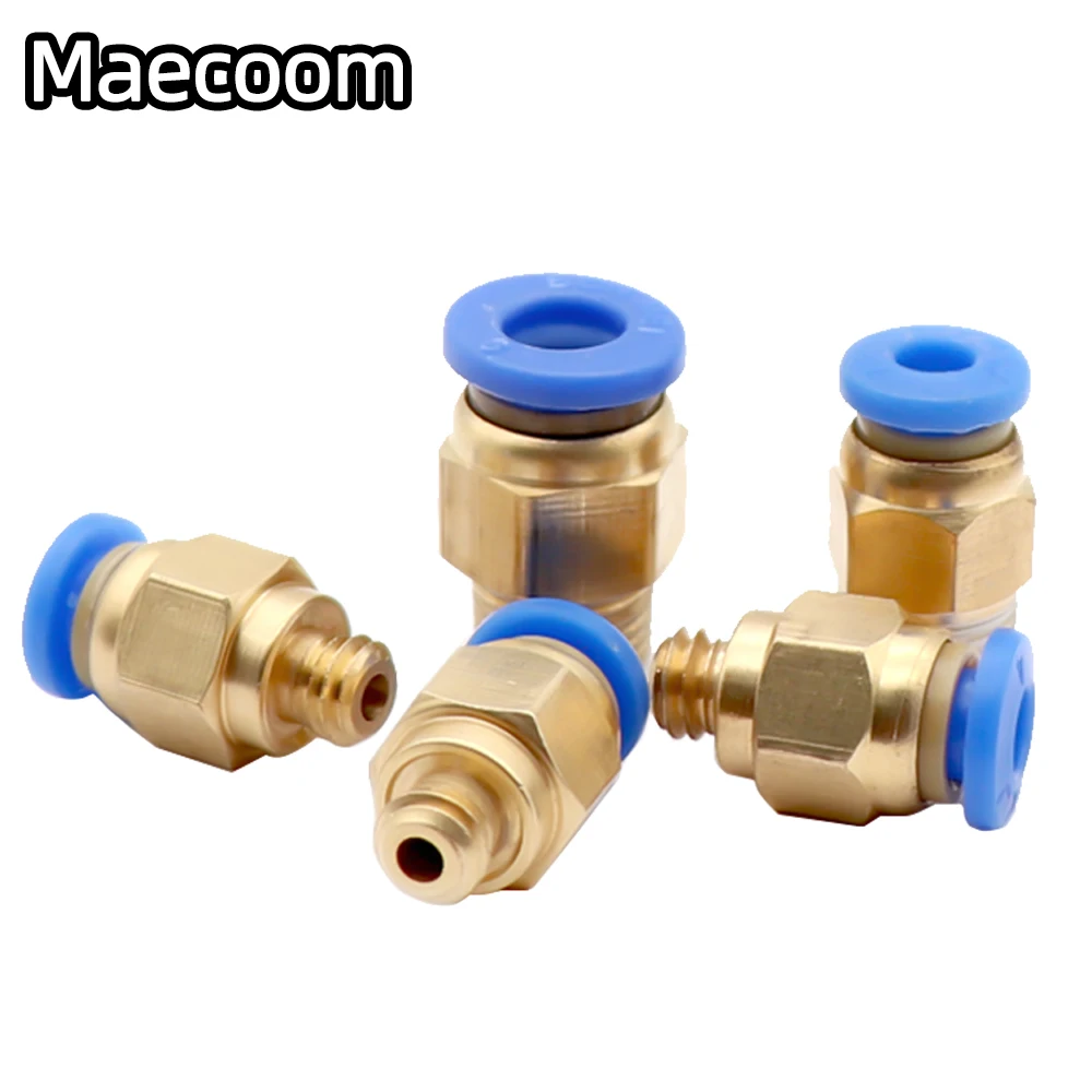 5pcs Pneumatic Connectors For 3D Printers Parts bowden Quick Jointer coupler 1.75/3mm Pipe pc4 m6 m10 fittings PTFE Tube 2/4mm