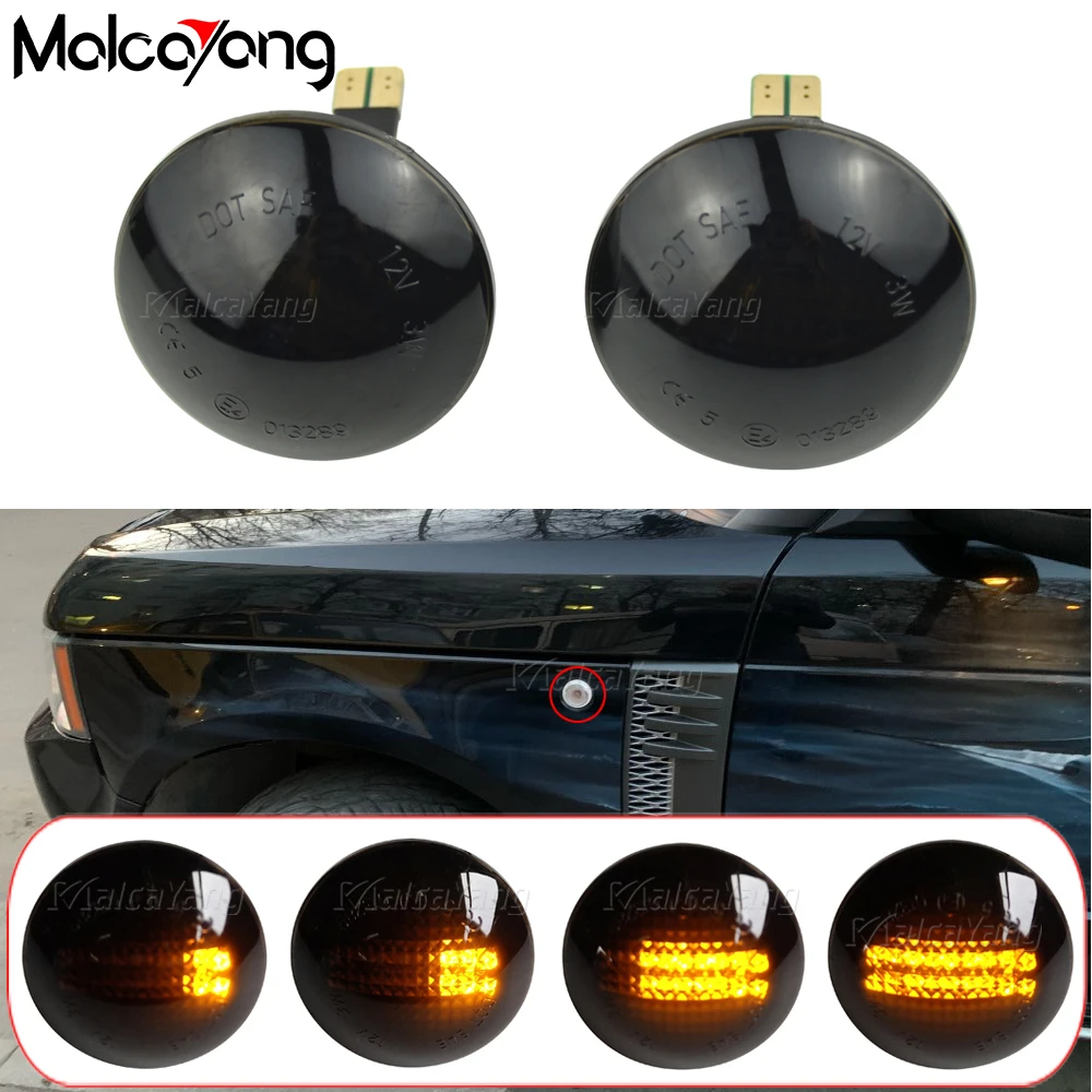 2piece Dynamic Blinker Turn Signal Led Light Sequential Side Marker Indicator Lamp For Range Rover L322 2002-2012 XGB500020A